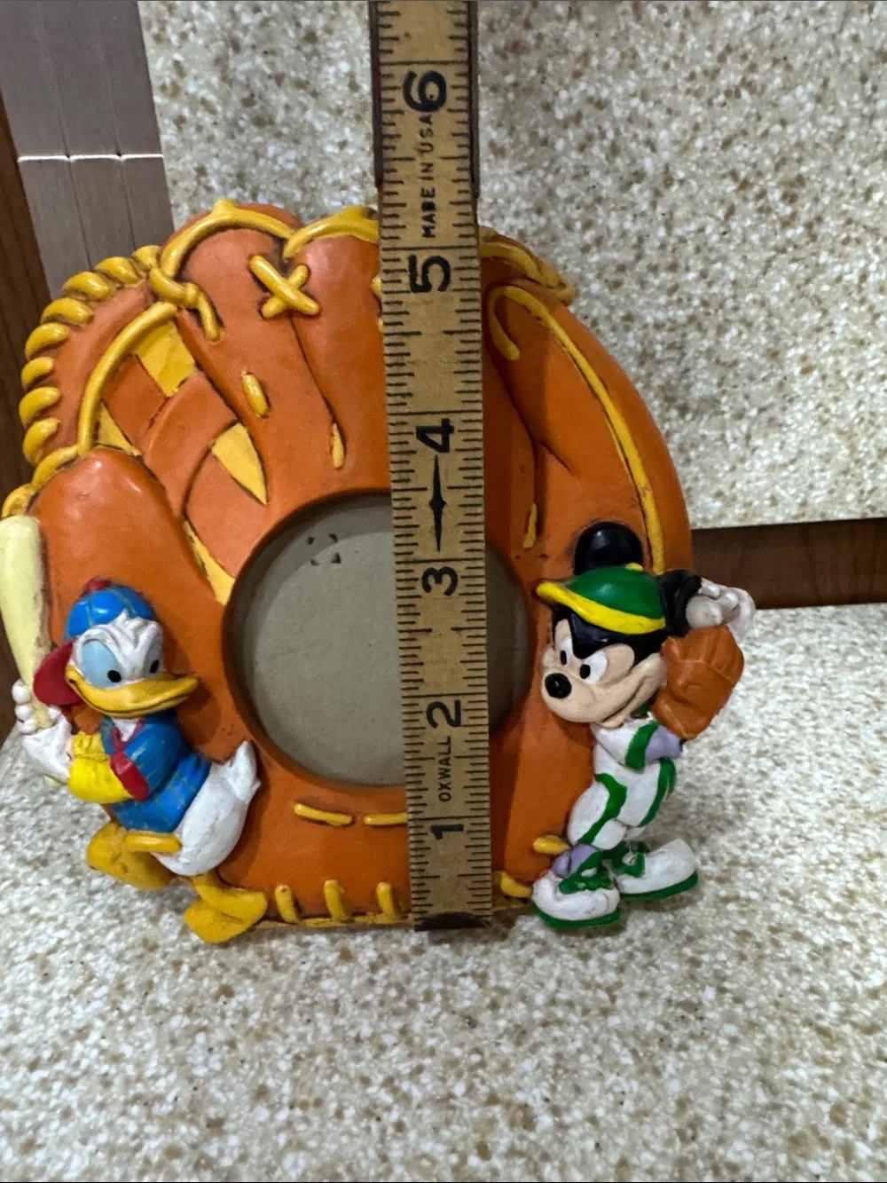 Disney Orange & Yellow Baseball Glove Picture Frame with Mickey & Donald
